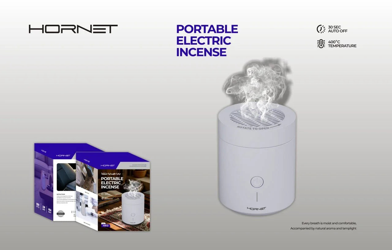 Hornet Portable Electric Incense - 30 Second Auto-Off Smart Diffuser