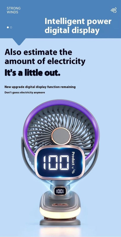 S6 Circulation Fan - 3-in-1 Smart Desktop Fan with Digital Display & 10000mAh Battery