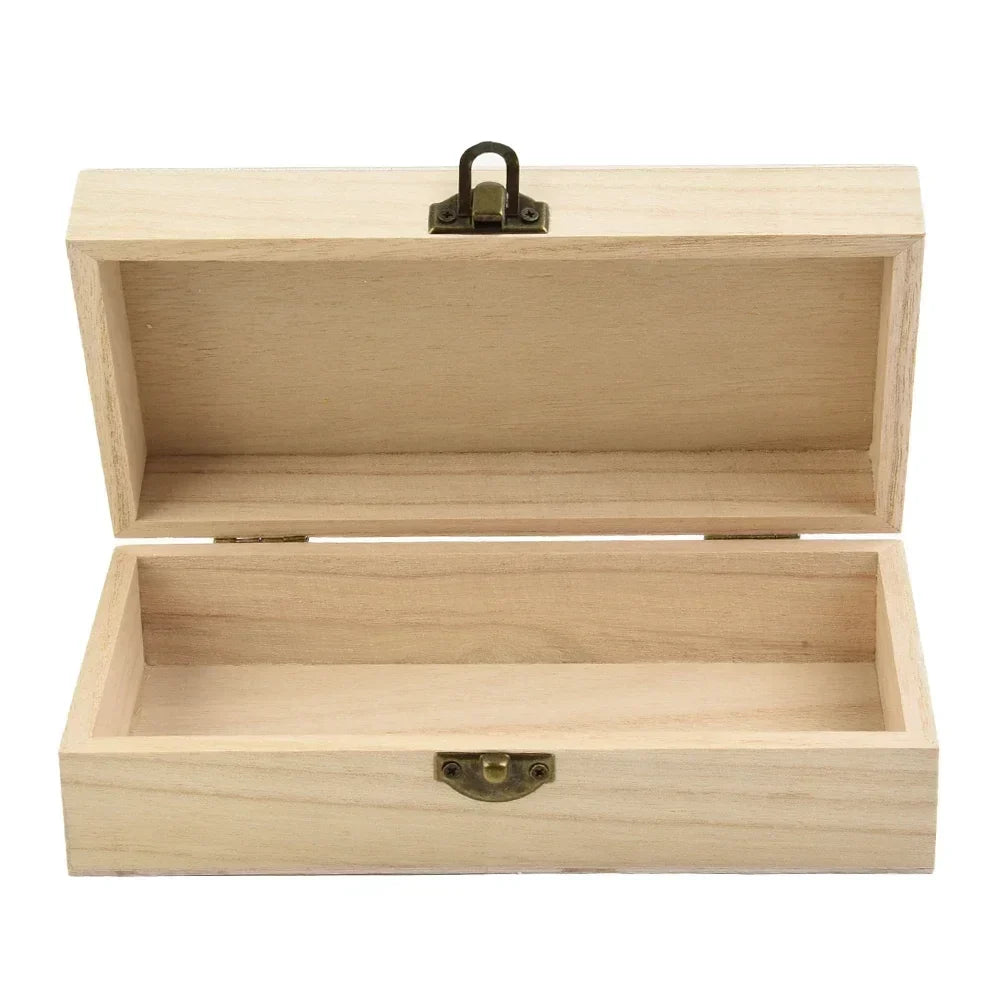 Antique Style Wooden Carbonization Gift Box Rectangular Burnt Wood Hairpin Storage Home Decor Organizer for Jewelry Keepsakes