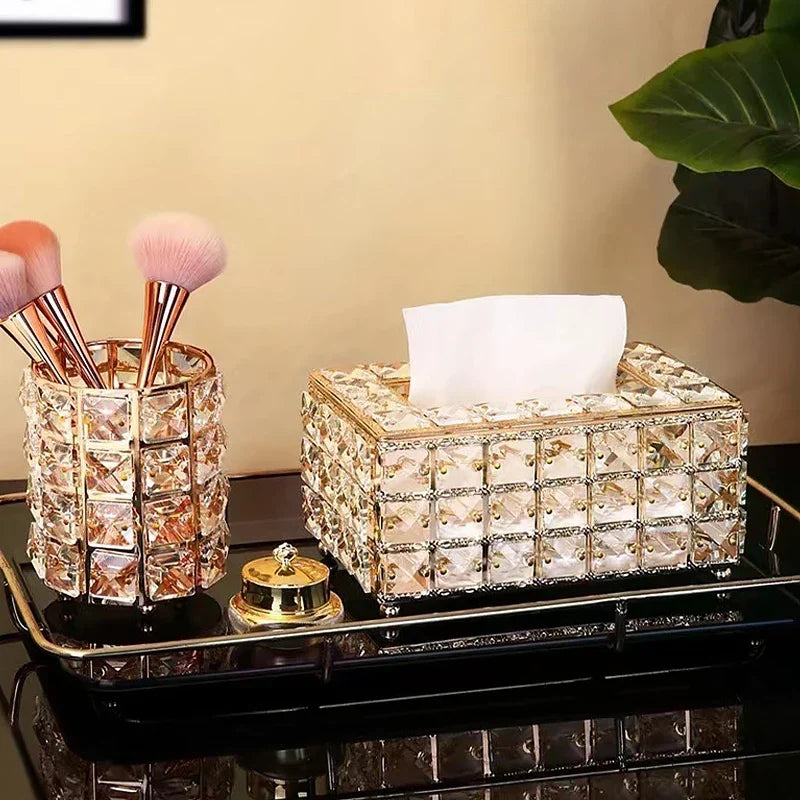 1pcs Clear Tissue Box Decorative Tissue Holder for Living Room Coffee Table Desktop Home Decor Organizer detail view