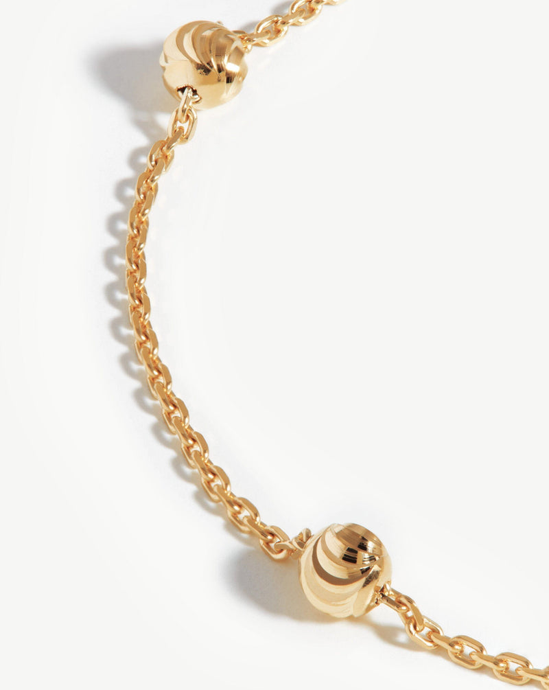 Solid Gold Bobble Chain Necklace detail view