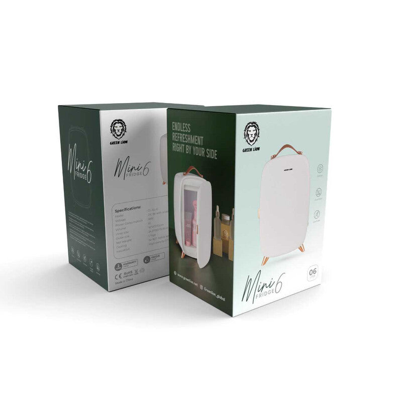 Green Lion Makeup Mini Fridge 6L 18W - White detail view