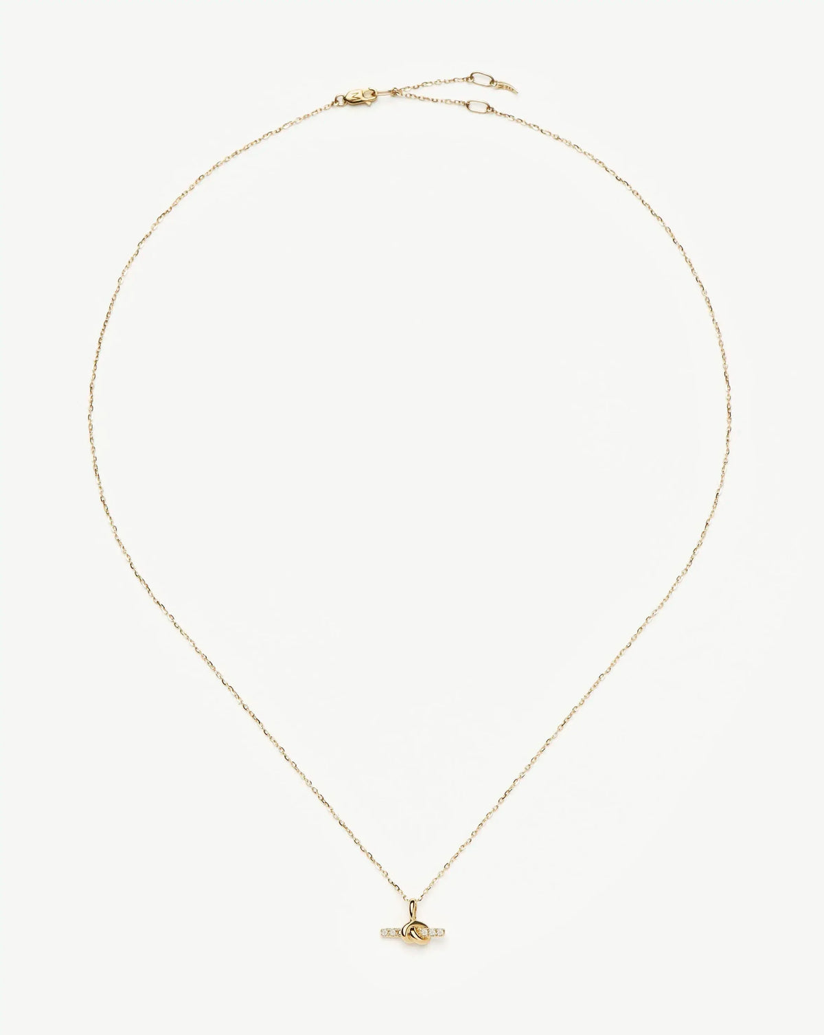 Lucy Williams Solid Gold Diamond T-Bar Pendant Necklace | 14ct Solid Gold/Lab Grown Diamond